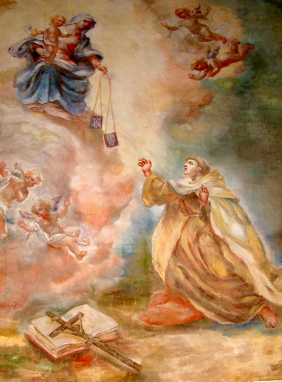 Fragment polichromii w kościele w Korytach